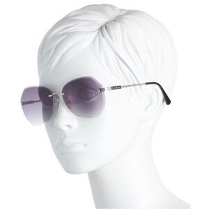 BEBE Gold Trim Purple Gradient Round Sunglasses / UV Protection